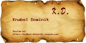 Knabel Dominik névjegykártya